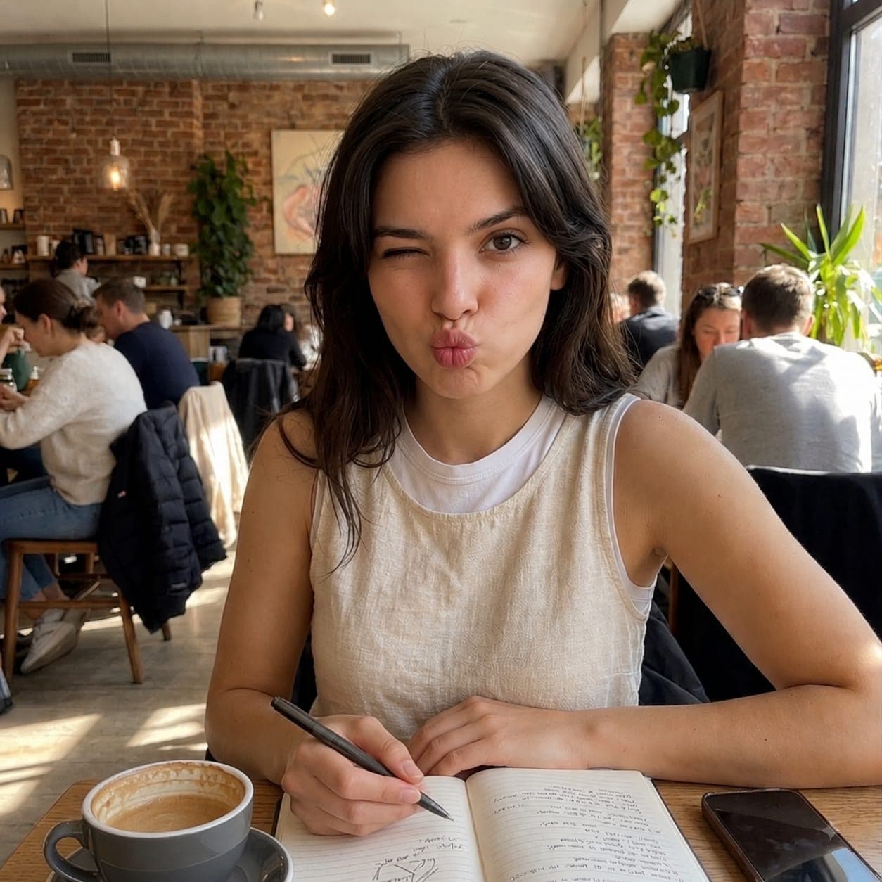 Sia Noorie photographed in a cafe — lifestyle content